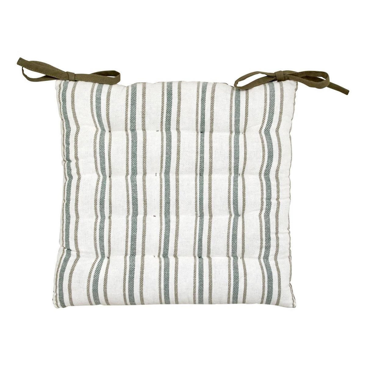 ATMOSPHERA Galette de Chaise à Rayures  Groove  38x38cm Vert