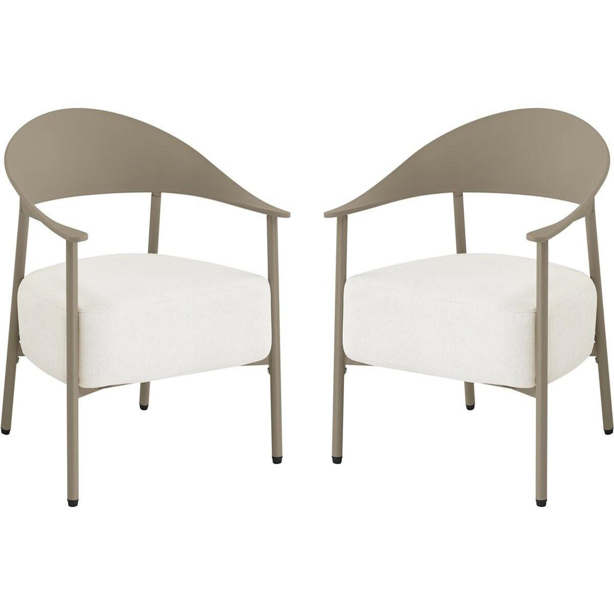Habitat et Jardin Lot de 2 fauteuils de jardin en plastique et métal  Céora  - Taupe
