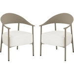 Habitat et Jardin Lot de 2 fauteuils de jardin en plastique et métal  Céora  - Taupe