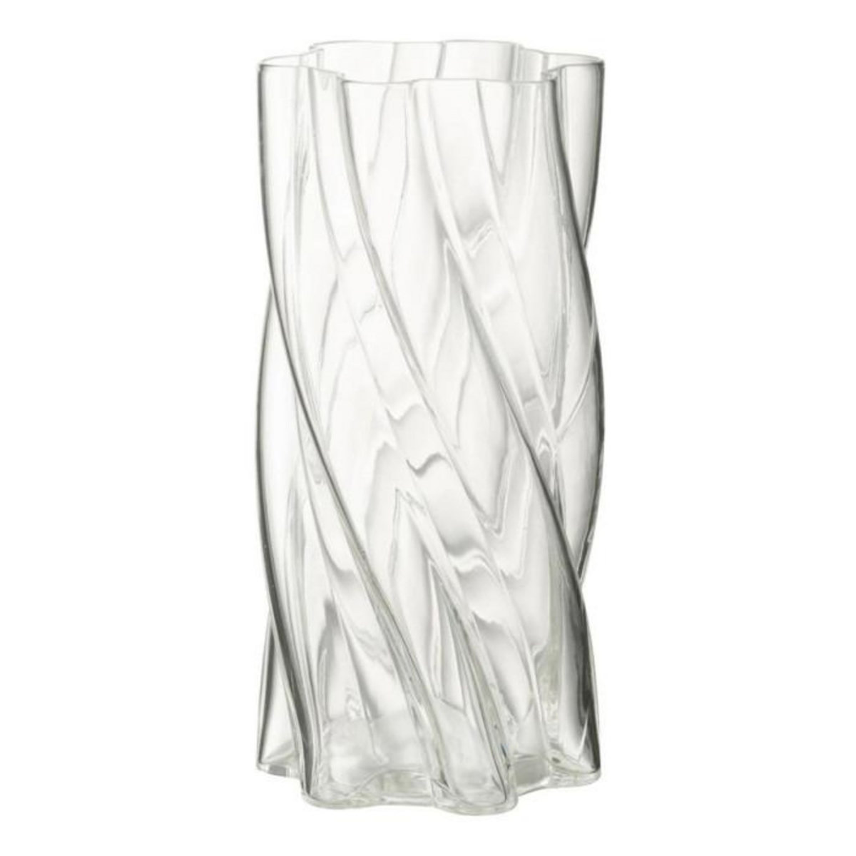 Paris Prix Vase Tourbillon en Verre  Swirly  25cm Transparent