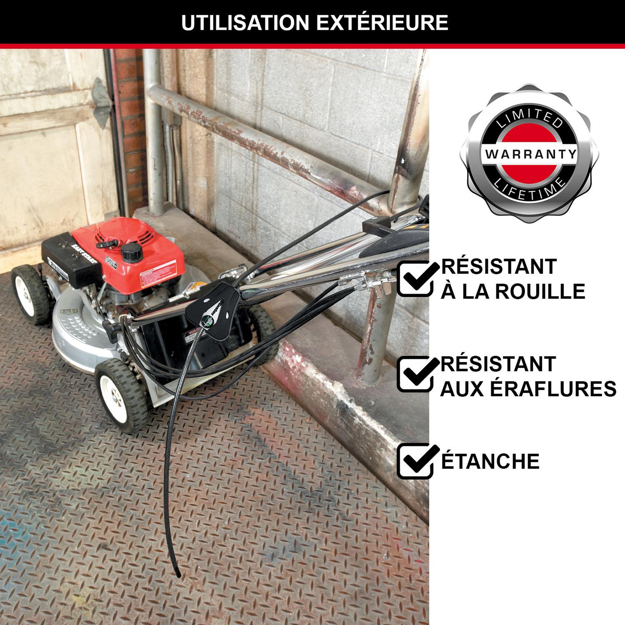 Voir la diapositive 3 : Master lock Câble antivol ajustable [longueur ajustable de 30 cm à 1,8 m] [solution brevetée python] 8418eurd
