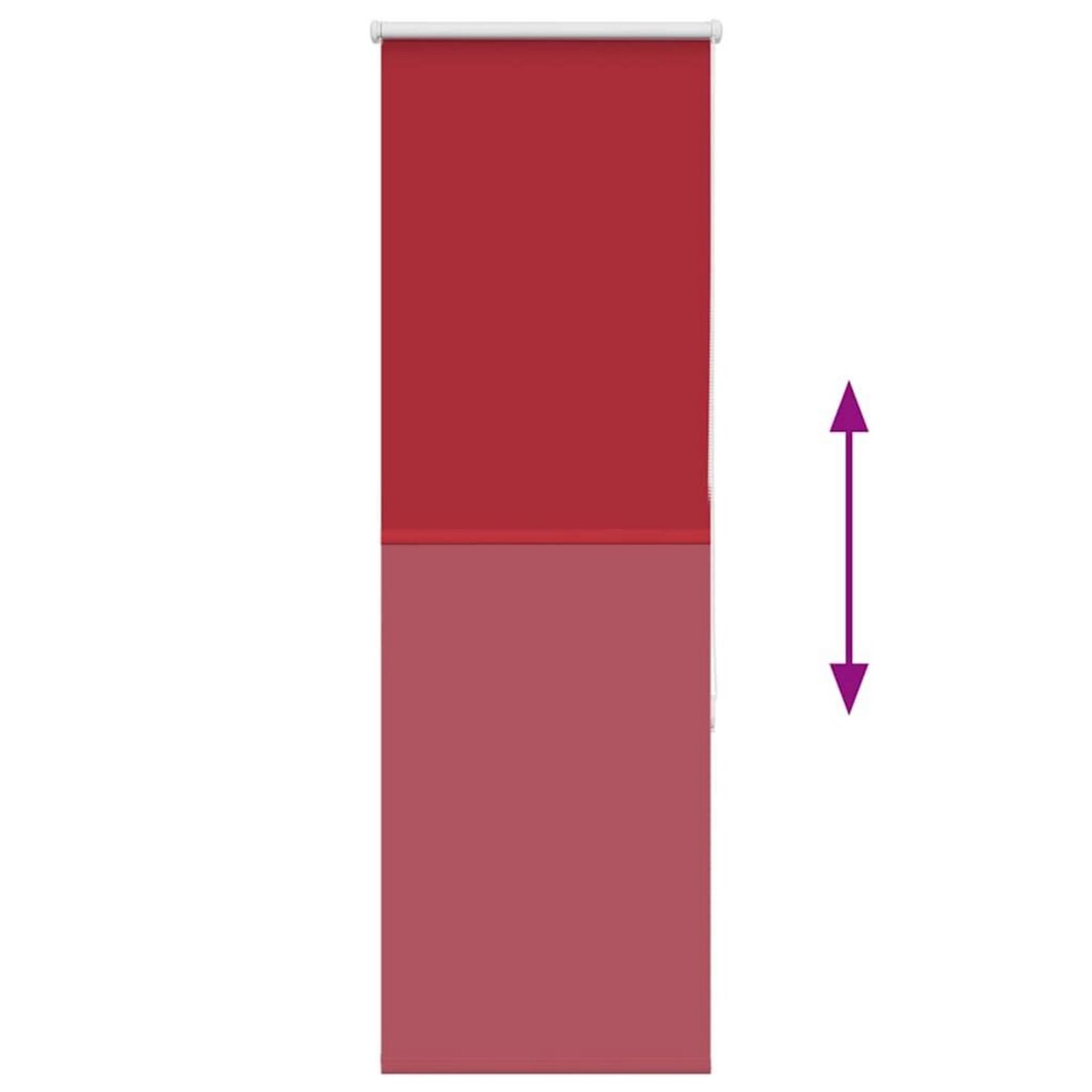 VIDAXL Store enrouleur occultant rouge largeur du tissu 50,7 cm