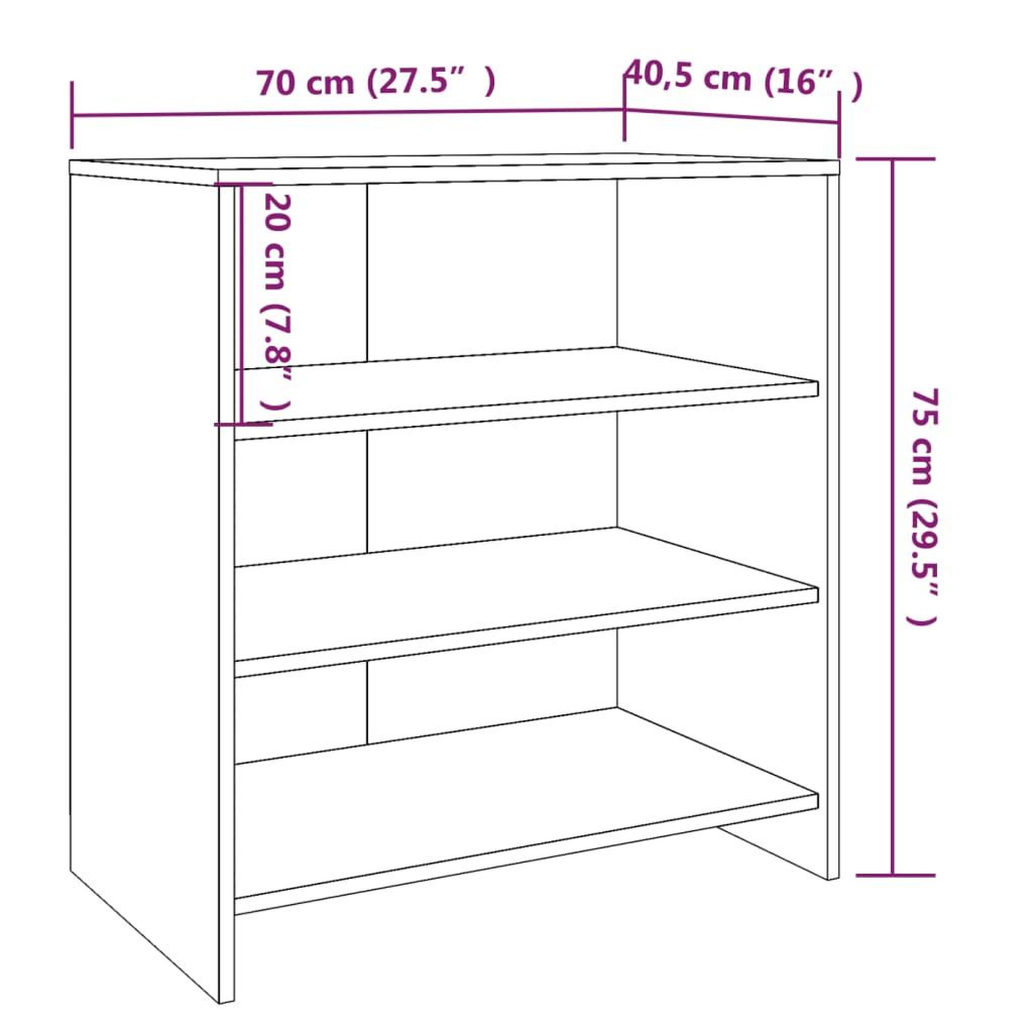 Voir la diapositive 6 : VIDAXL Buffet Sonoma gris 70x40,5x75 cm Bois d'ingenierie