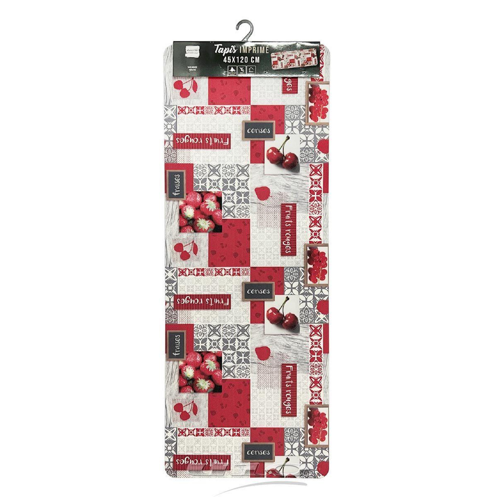 Voir la diapositive 2 : Douceur d'Intérieur Tapis déco imprimé  fraisia  45x120cm rouge