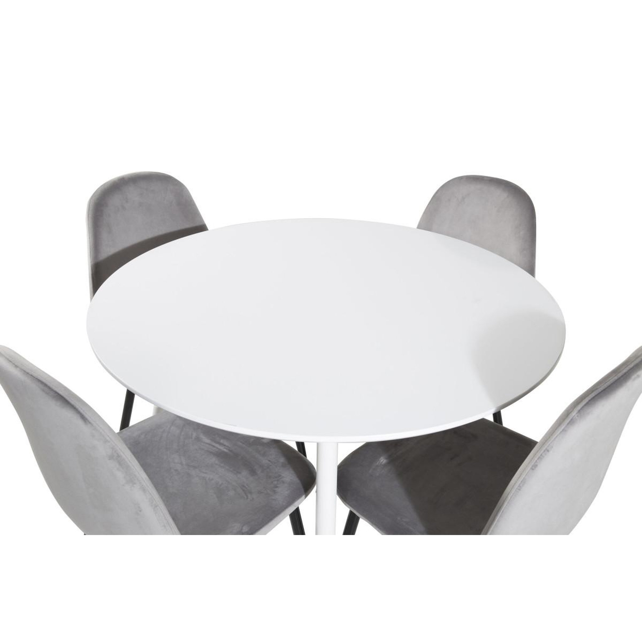 Voir la diapositive 3 : Paris Prix Ensemble table à manger & 4 chaises  plaza & polar i  100cm blanc & gris