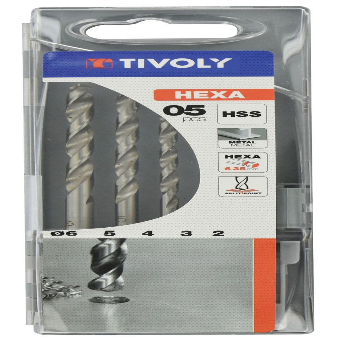 TIVOLY Coffret de 5 forets hss métal TIVOLY 11.43437