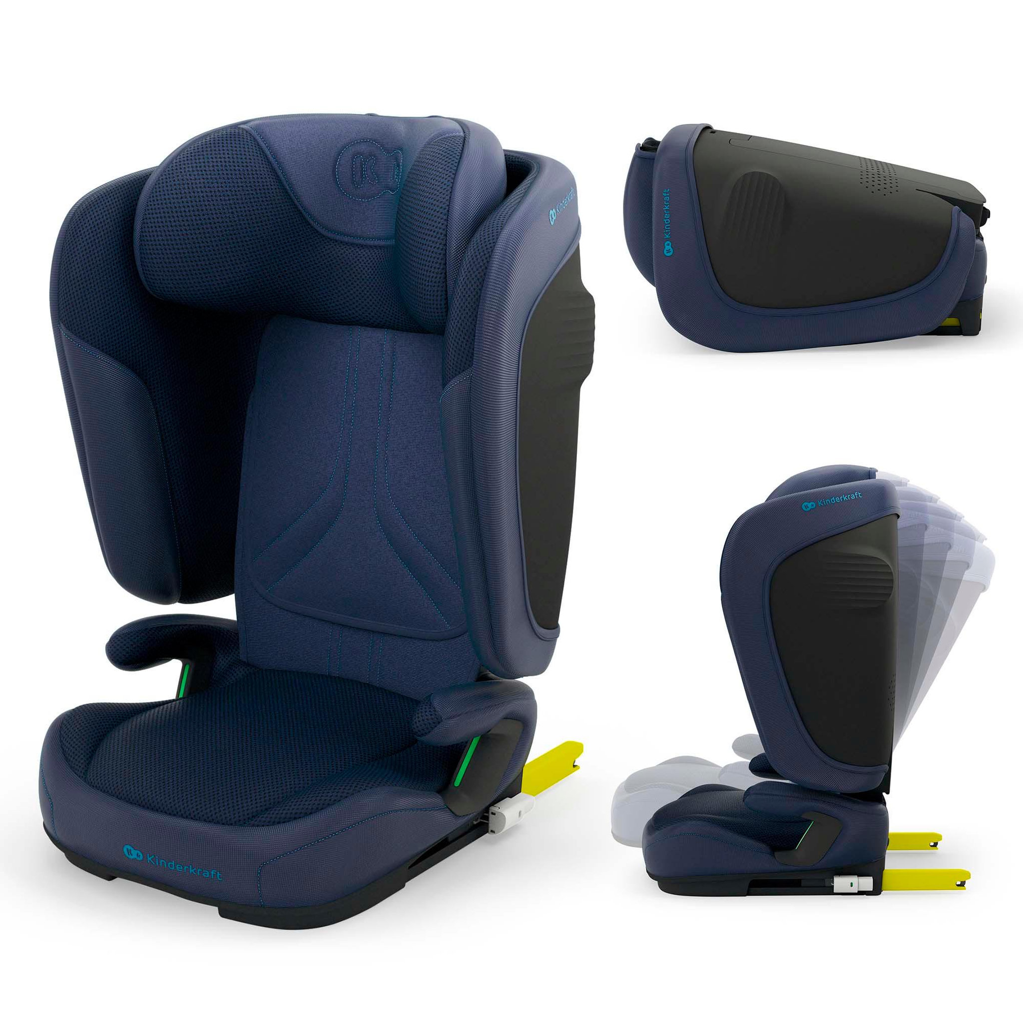 Voir la diapositive 1 : KINDERKRAFT Siège auto isofix pliable avec protection