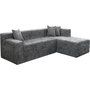 Voir la diapositive 4 : Habitat et Jardin Canapé d'angle en tissu texturé  Tessaro  - 4 places - Gris