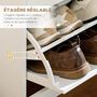 Voir la diapositive 5 : HOMCOM Meuble à chaussures 2 tiroirs 2 portes abattantes étagère blanc