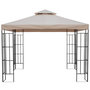 Voir la diapositive 4 : OUTSUNNY Toile de rechange pour pavillon tonnelle tente 3 x 3 m polyester haute densité 180 g/m² beige