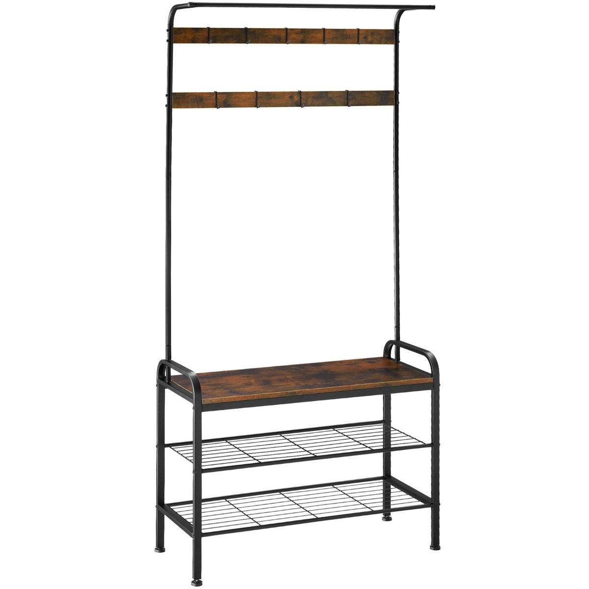tectake Penderie Style industriel Bois foncé industriel, rustique