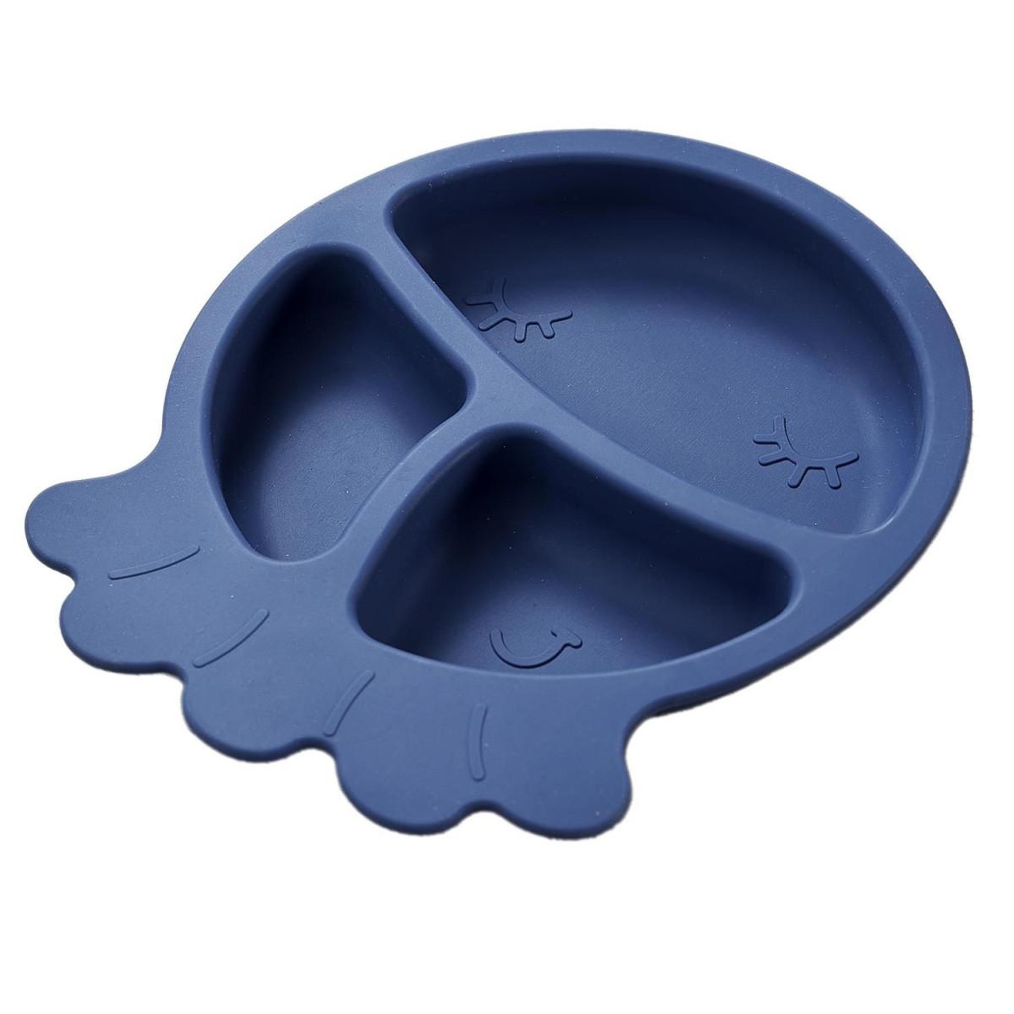Voir la diapositive 2 : Tom & Zoé Assiette bébé en silicone  pieuvre  23cm bleu
