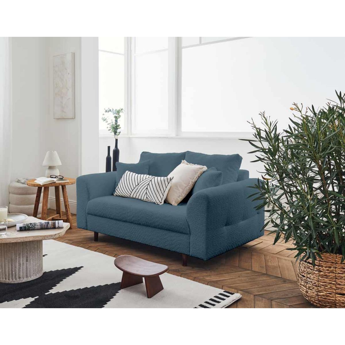 LISA DESIGN Rune - canapé 2 places - en tissu bouclette