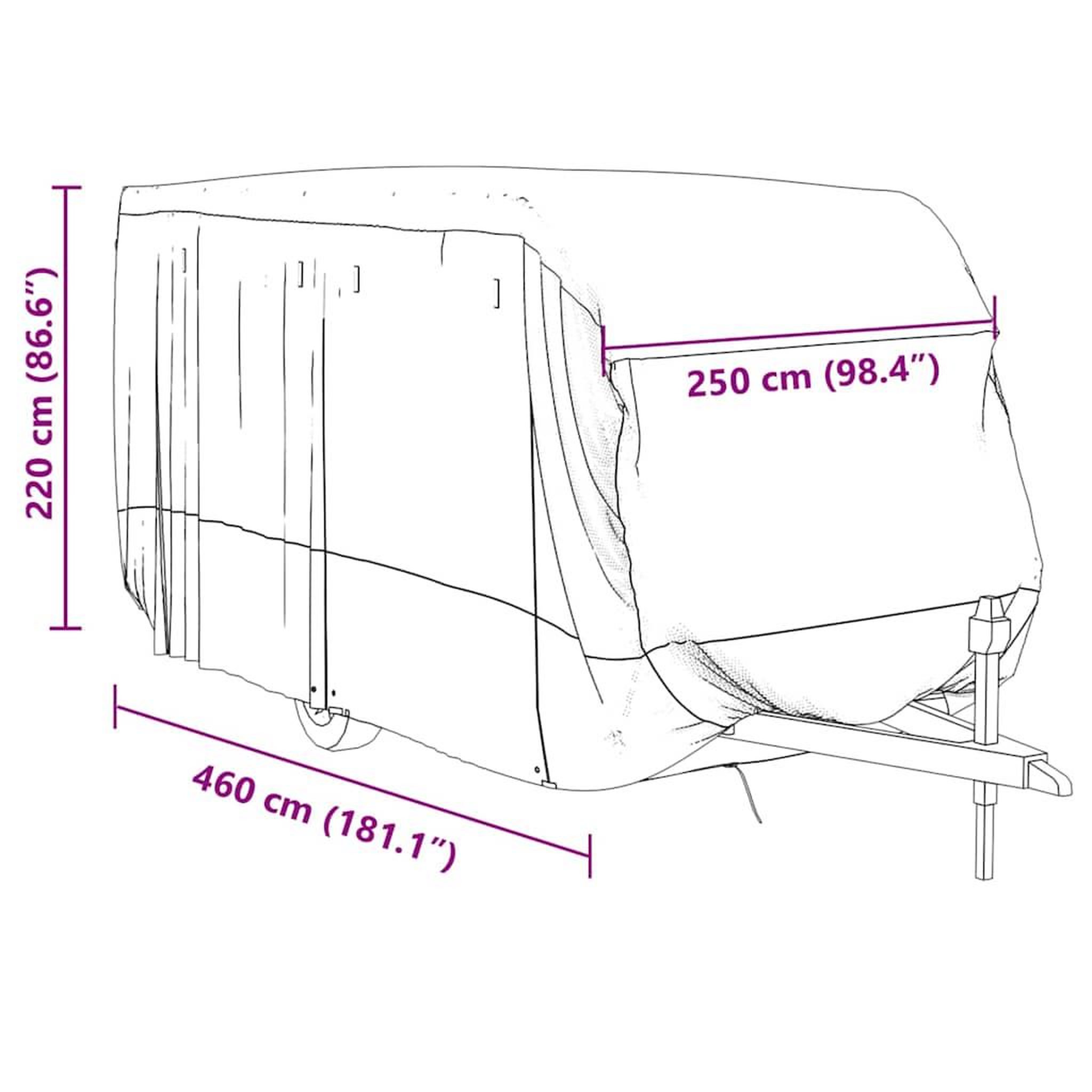 Voir la diapositive 6 : VIDAXL Housse de caravane gris 460x250x220 cm tissu non tisse