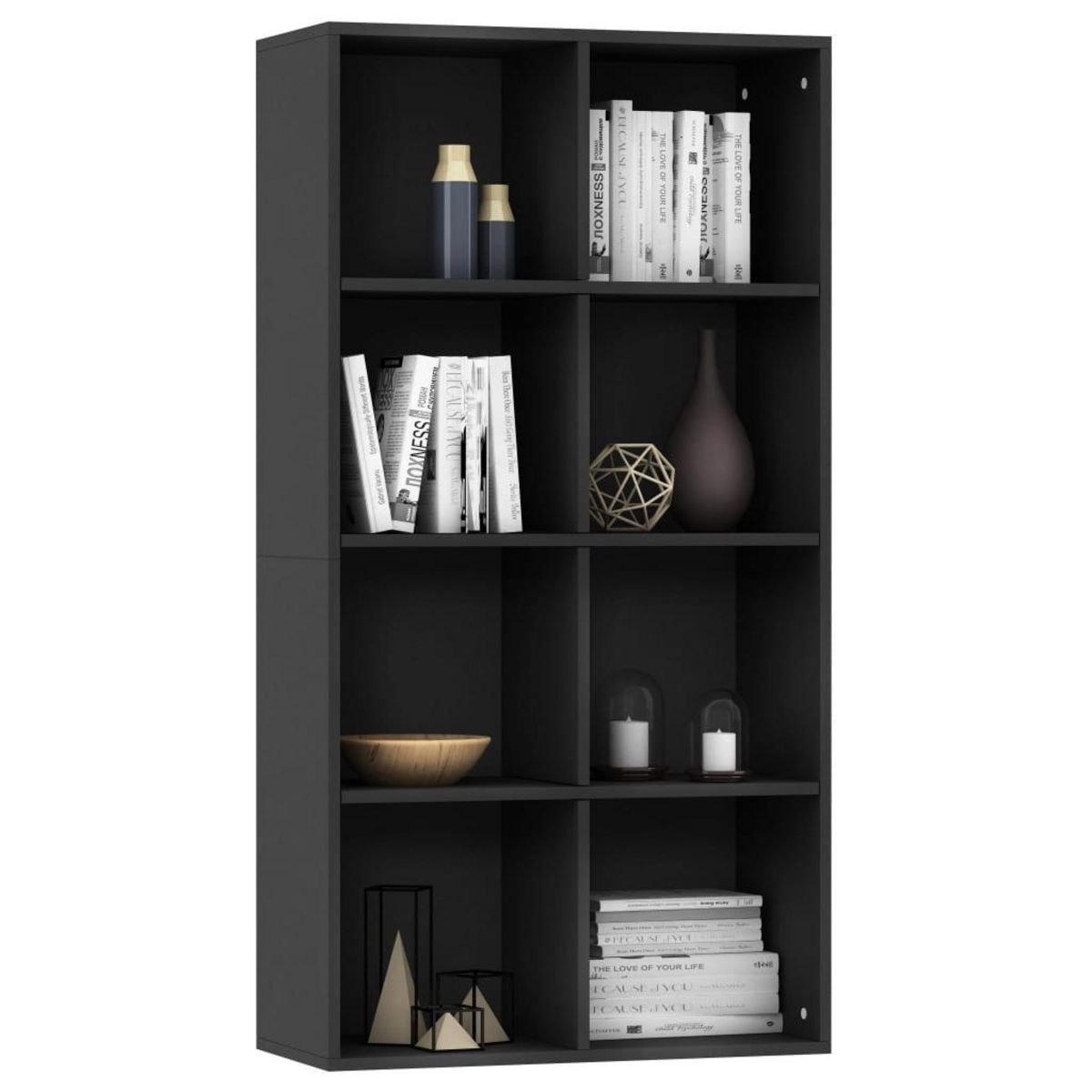 VIDAXL Bibliotheque/Buffet Noir 66x30x130 cm Bois d'ingenierie