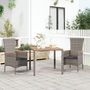 Voir la diapositive 1 : VIDAXL Table de jardin et dessus en bois Gris Resine tressee et acacia