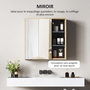 Voir la diapositive 6 : HOMCOM Armoire miroir de salle de bain - 2 portes, étagère, 3 niches - dim. 60 x 20 x 60 cm - effet bois clair naturel