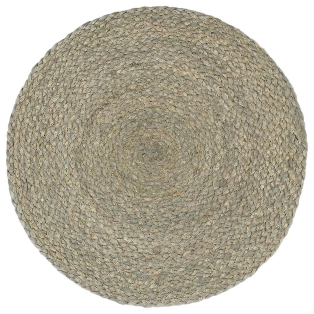 VIDAXL Napperons 6 pcs Gris Plain 38 cm Rond Jute