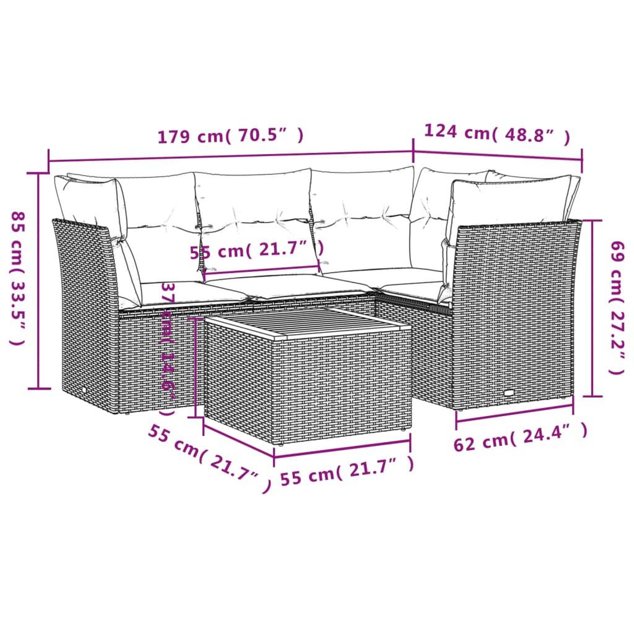 Voir la diapositive 6 : VIDAXL Salon de jardin 5 pcs avec coussins noir resine tressee