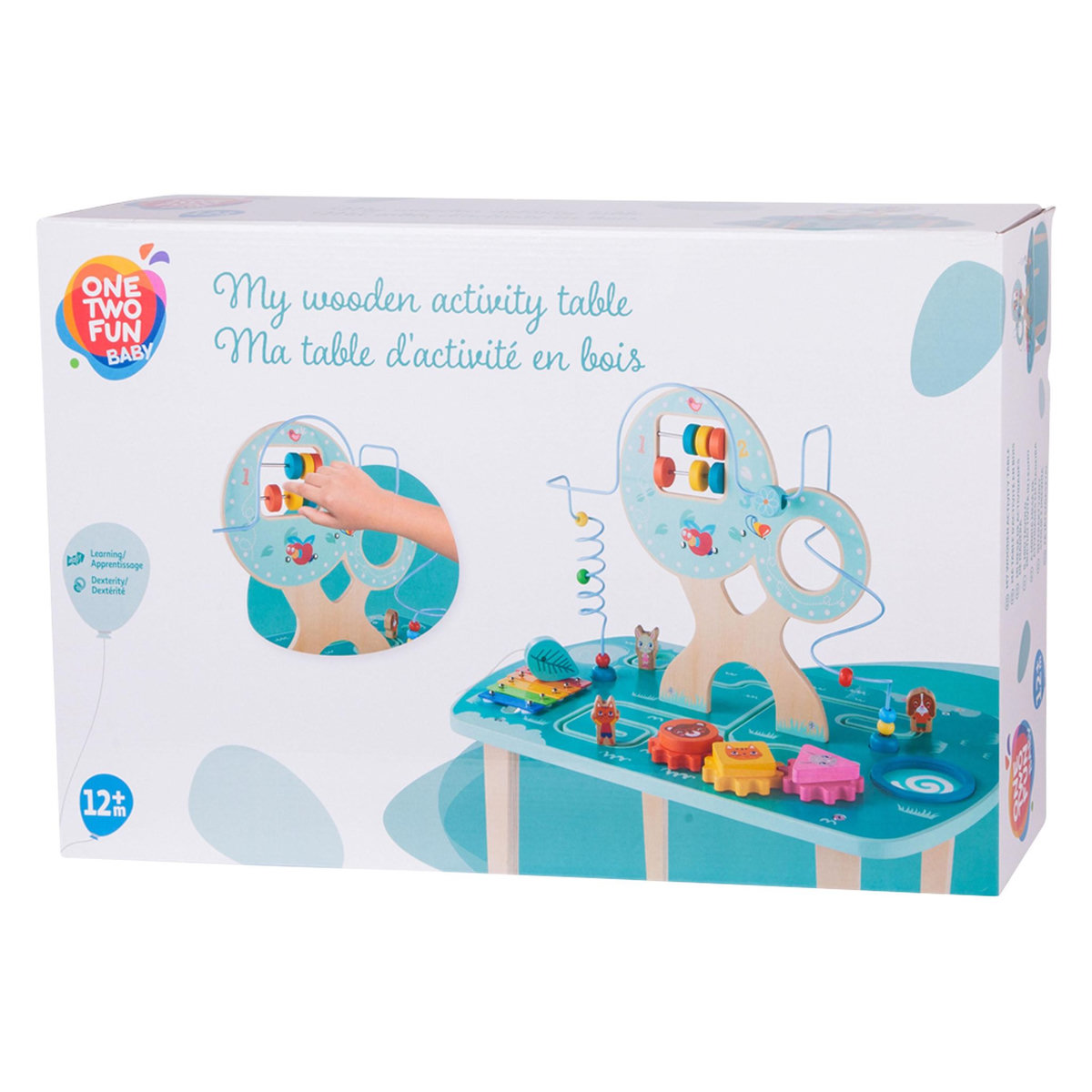 One Two Fun Table d'activité en bois 