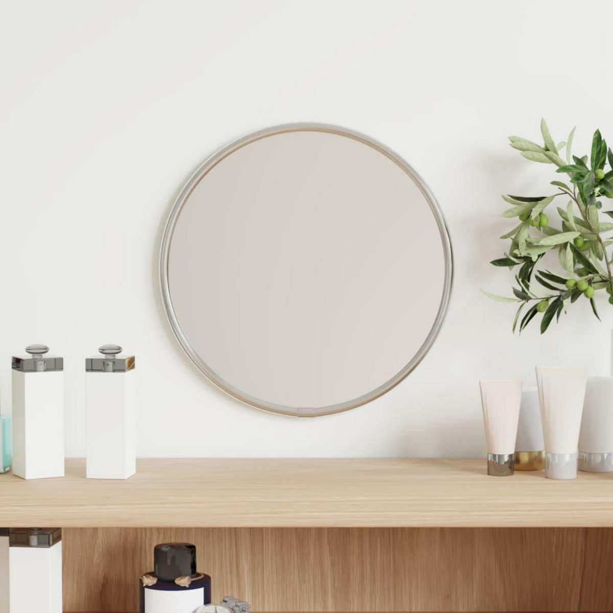 VIDAXL Miroir mural Argente Ø 20 cm Rond
