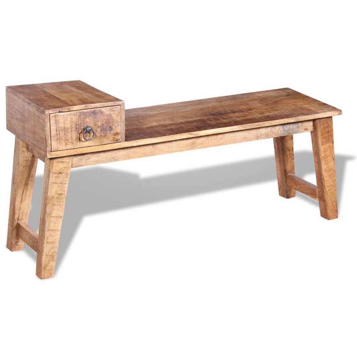 VIDAXL Banc avec tiroir Bois de manguier massif 120x36x60 cm