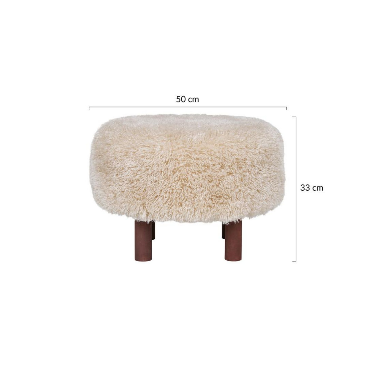 LISA DESIGN Mani - pouf - en fausse fourrure