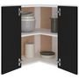 Voir la diapositive 4 : VIDAXL Armoire d'angle suspendue Noir 57x57x60 cm Bois d'ingenierie