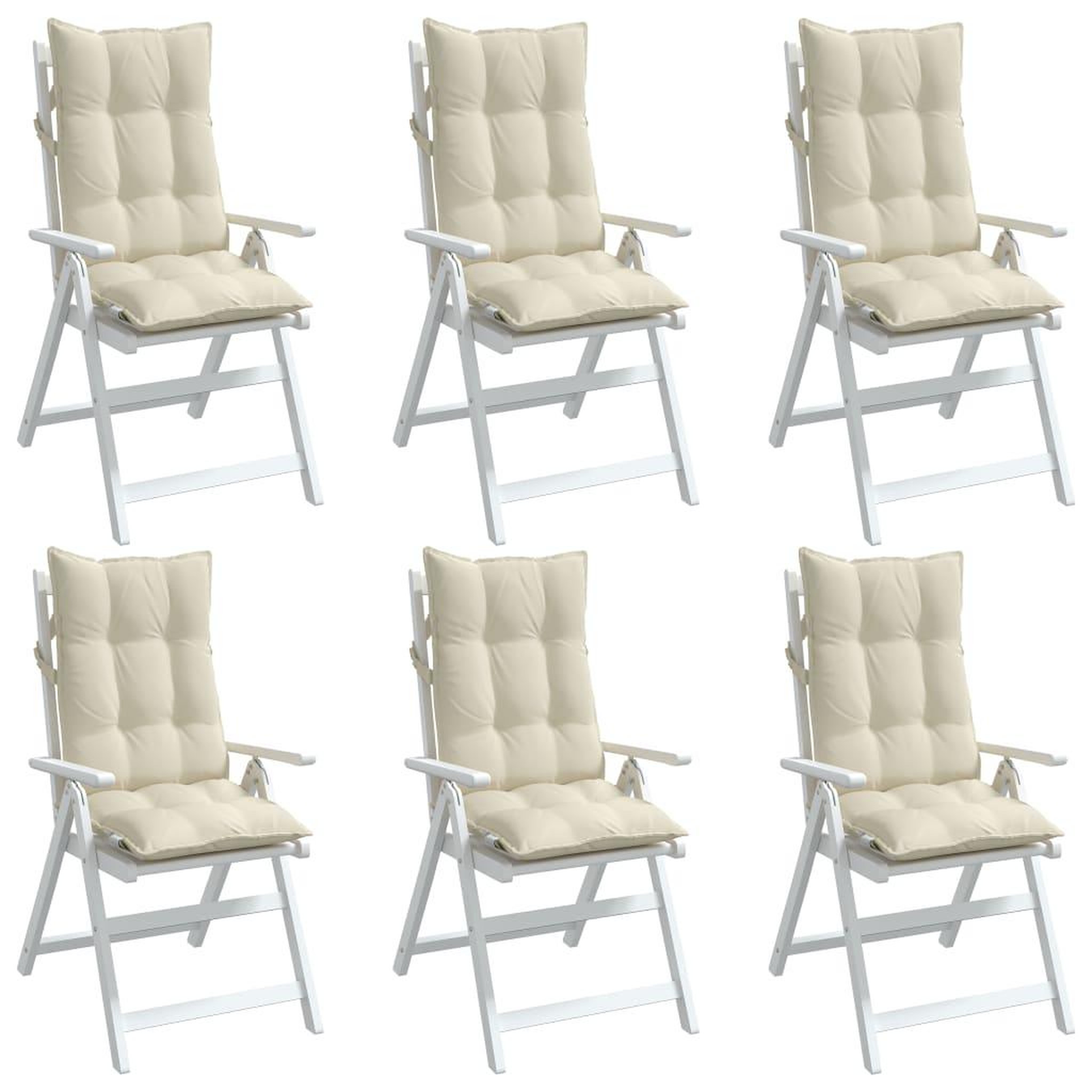 Voir la diapositive 4 : VIDAXL Coussins de chaise a dossier haut lot de 6 creme tissu oxford