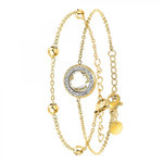 SC BOHEME Lot de 2 bracelets SC Bohème en Acier Finement doré orné de cristaux scintillants