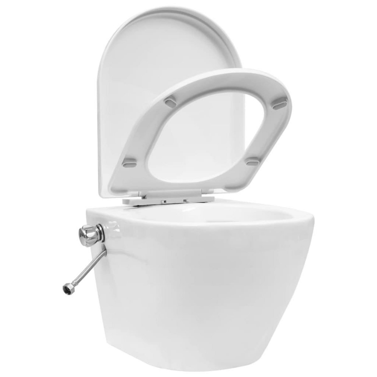 VIDAXL Toilette murale sans bord a fonction de bidet Ceramique Blanc
