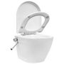 Voir la diapositive 4 : VIDAXL Toilette murale sans bord a fonction de bidet Ceramique Blanc