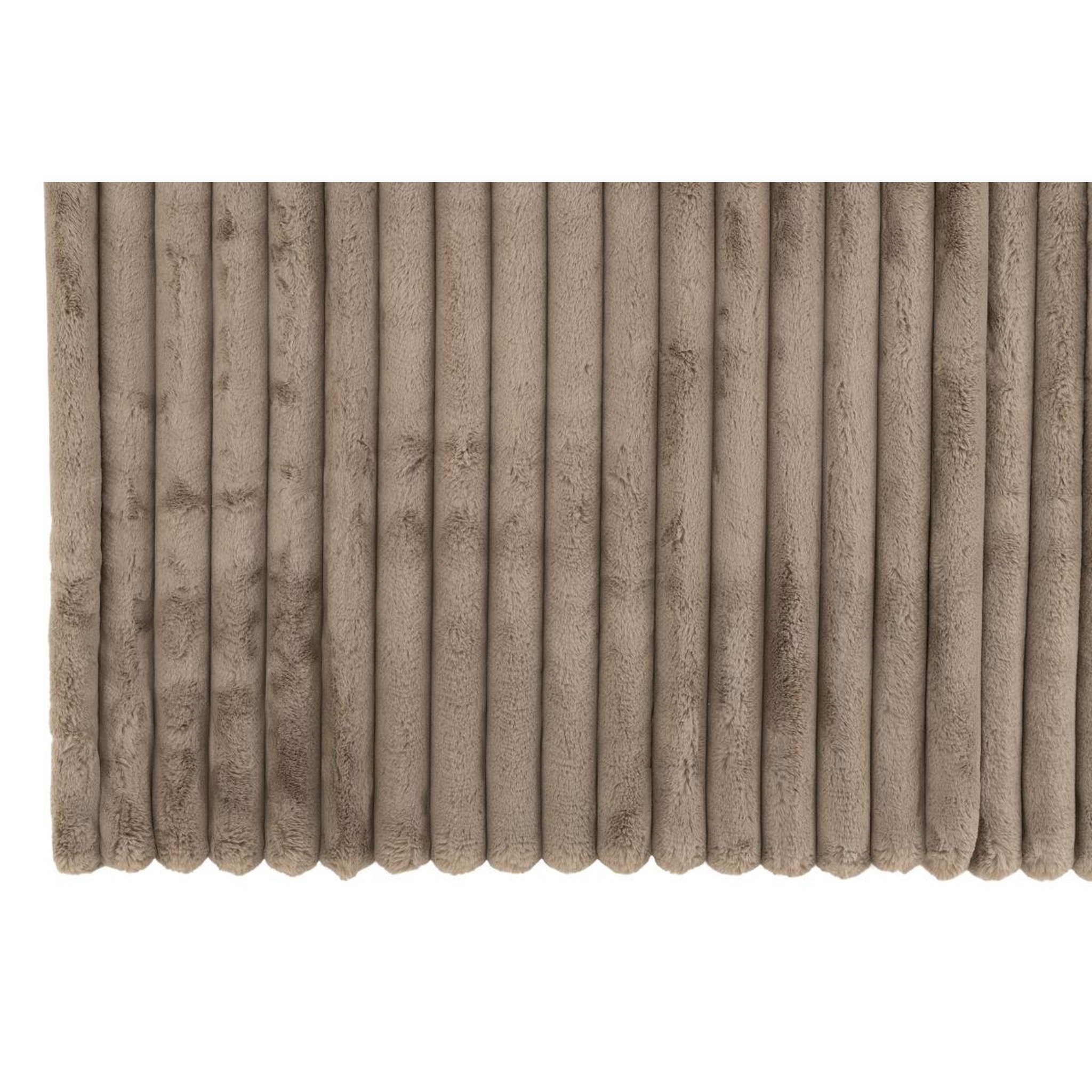 Voir la diapositive 3 : J-LINE Plaid design uni  corduroy  130x180cm taupe clair
