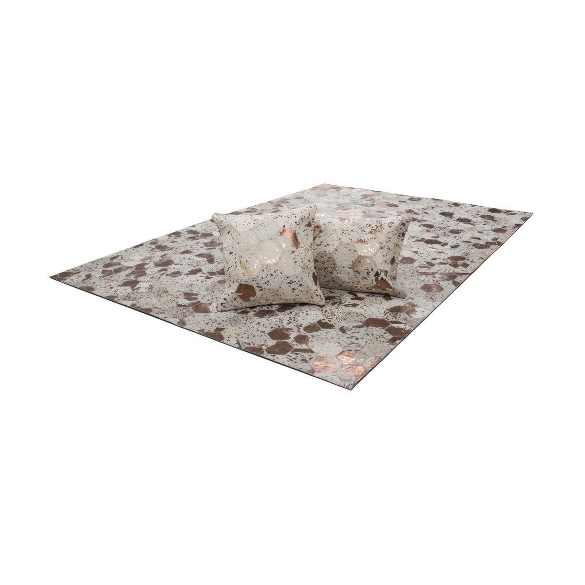 Voir la diapositive 3 : Paris Prix Coussin design en cuir  spark  45x45cm ivoire & chrome