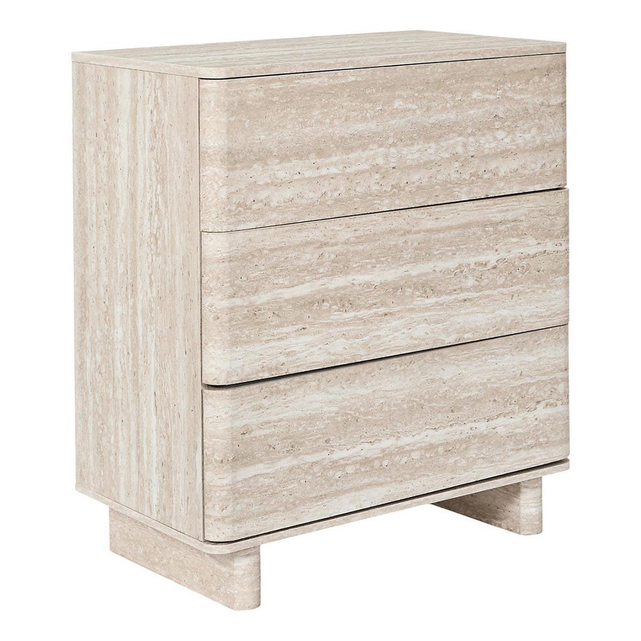 The Home Deco Factory Commode 3 tiroirs  pietra  79cm beige