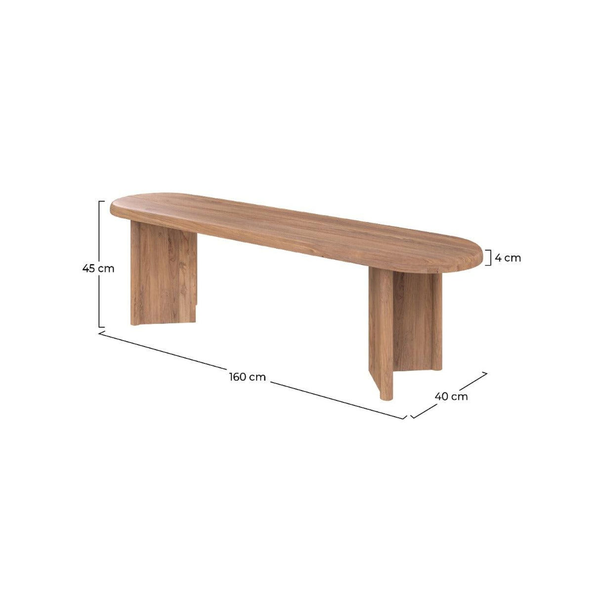 Rendez vous déco Banc 3 places en bois de teck recyclé 160 cm-Bana