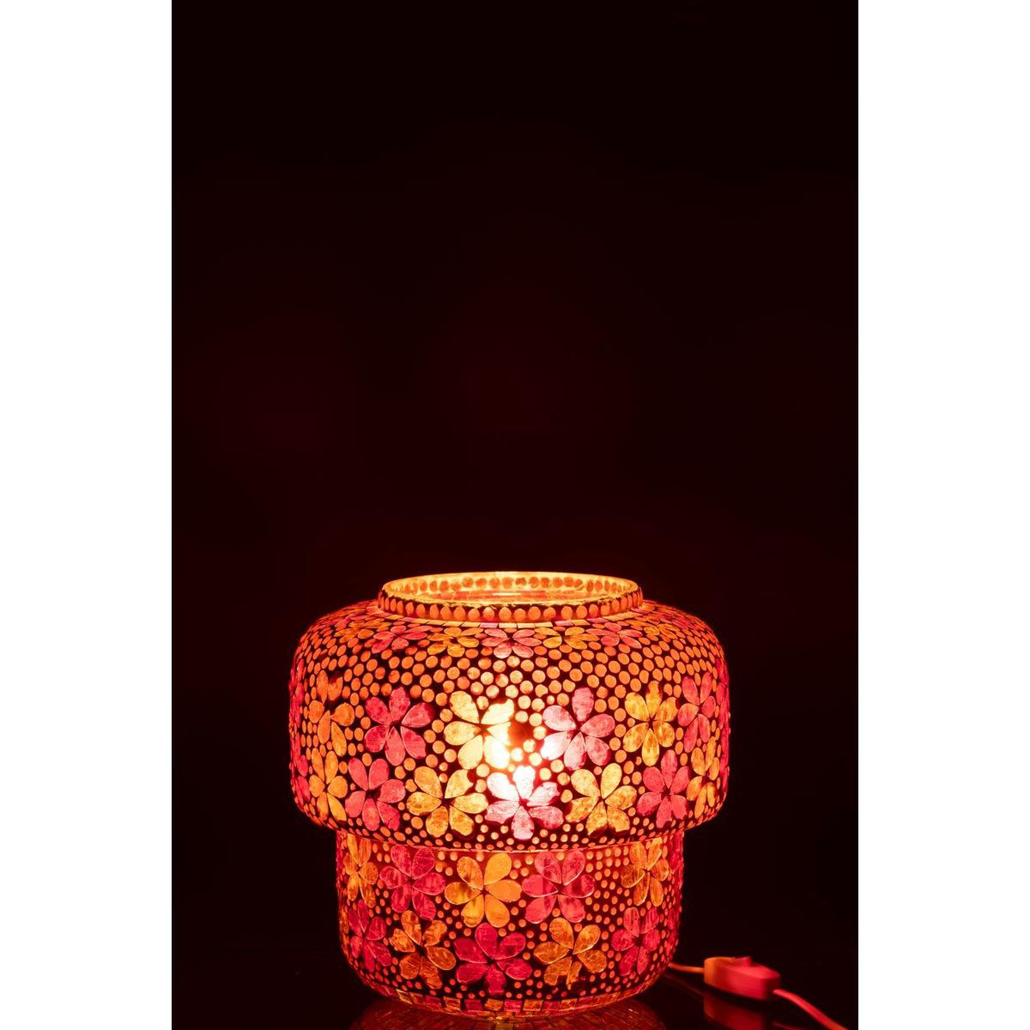 Voir la diapositive 3 : J-LINE Lampe à poser mosaïque  ruthie  26cm rose & orange