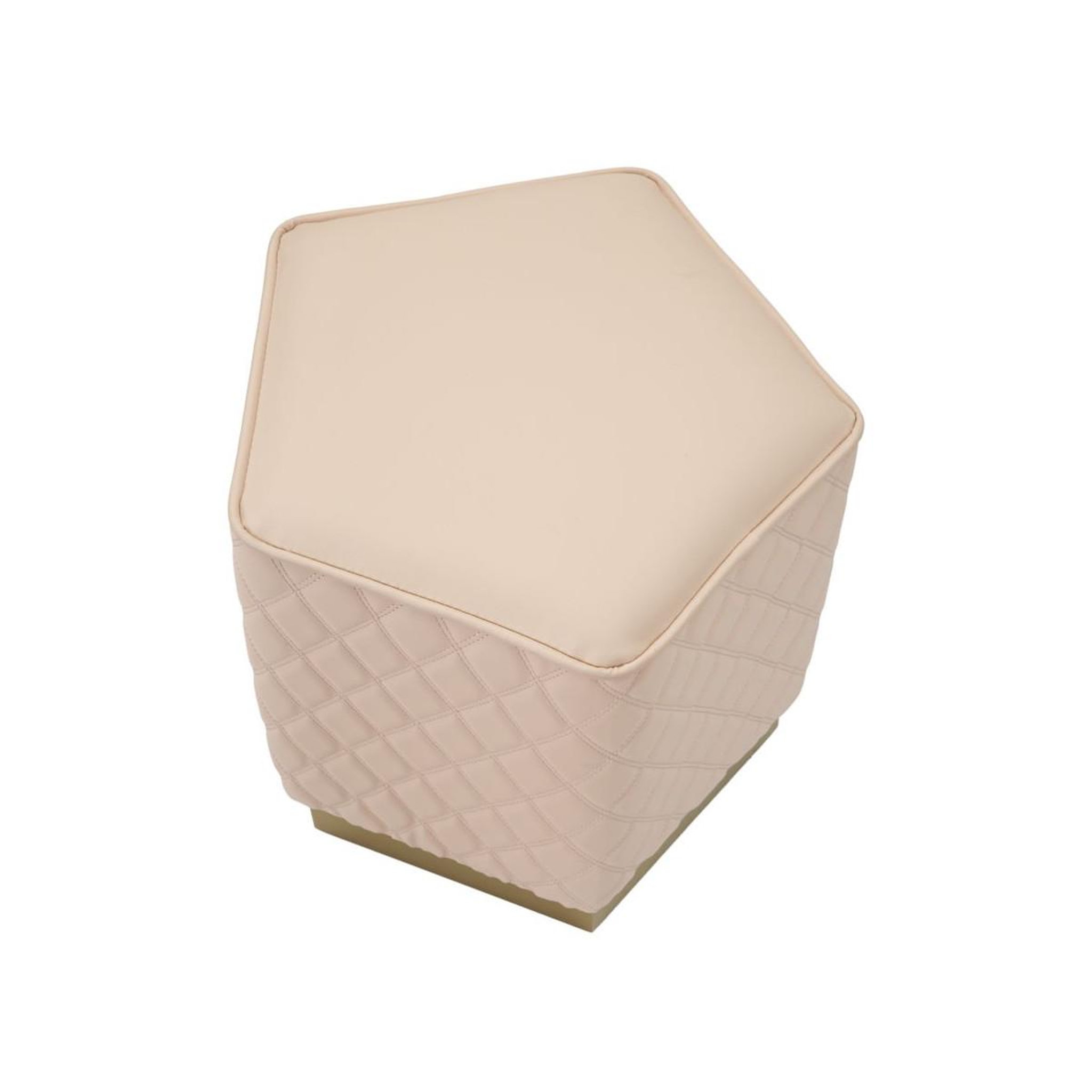 Voir la diapositive 3 : Paris Prix Pouf matelassé  sharon  38cm rose & or