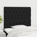 VIDAXL Tetes de lit 2 pcs Noir 100x7x78/88 cm Tissu