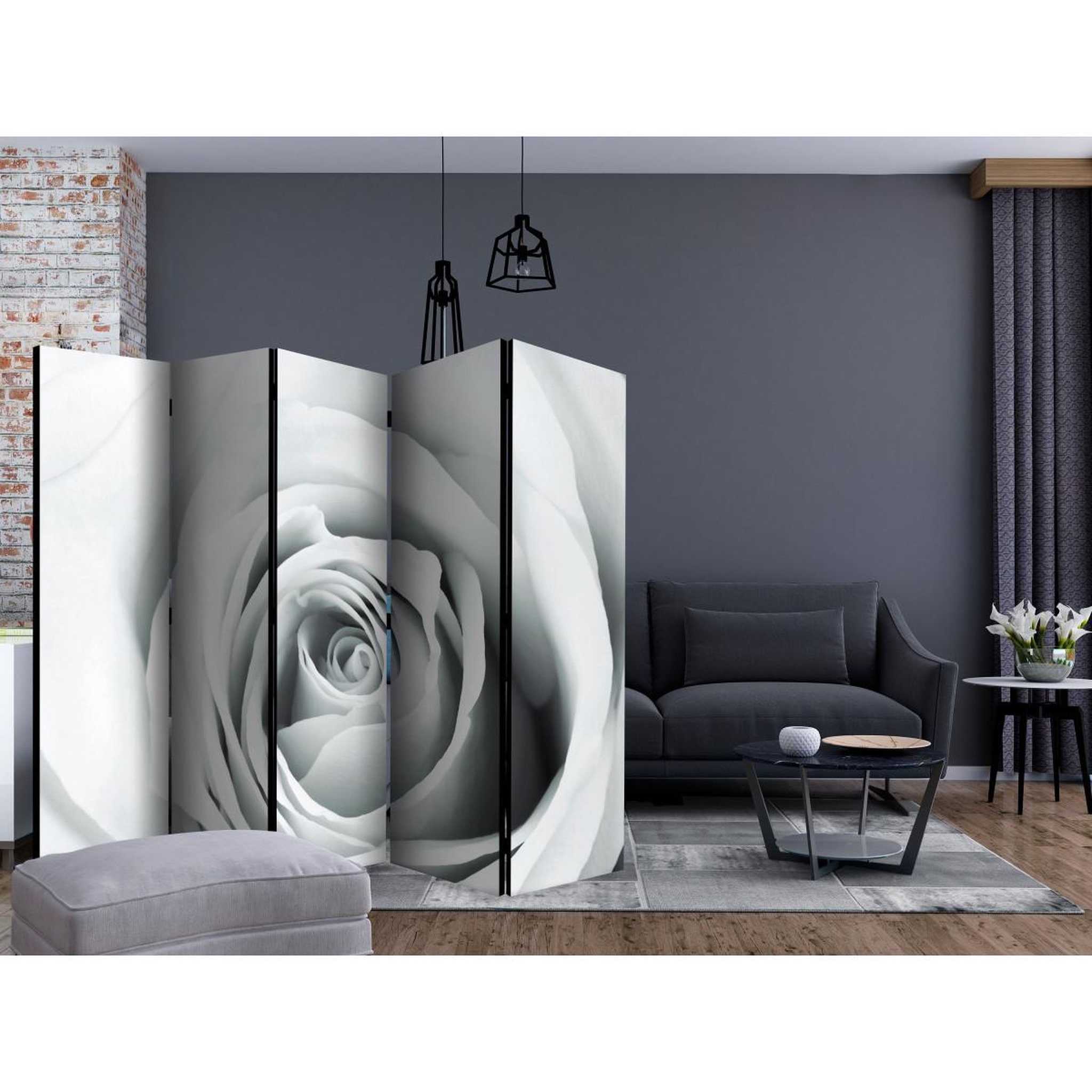 Voir la diapositive 2 : Paris Prix Paravent 5 volets  rose charade  172x225cm