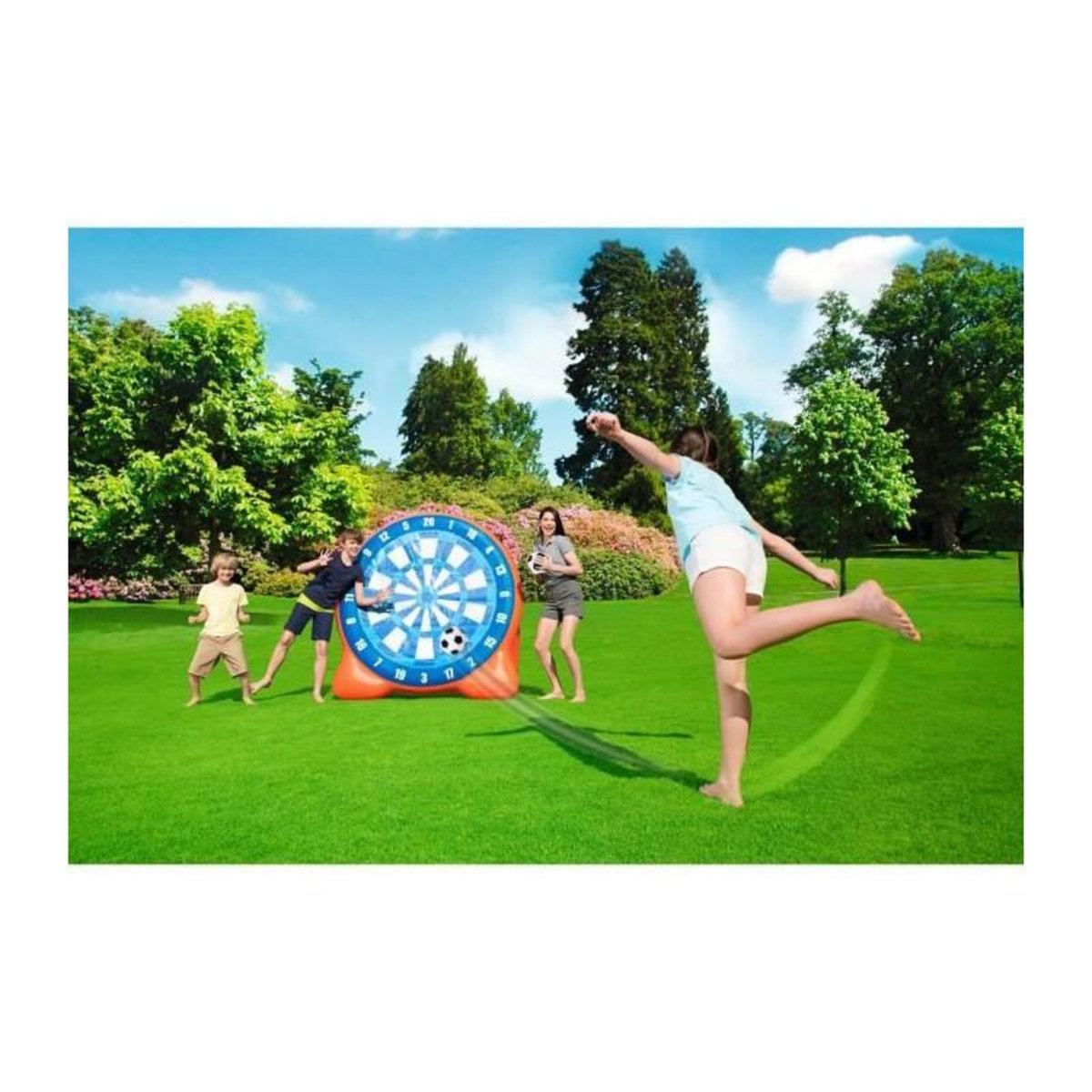 BESTWAY Jeu de fléchettes gonflable géant avec ballons - BESTWAY - All Star - Cible de football a scratch - Base lestée