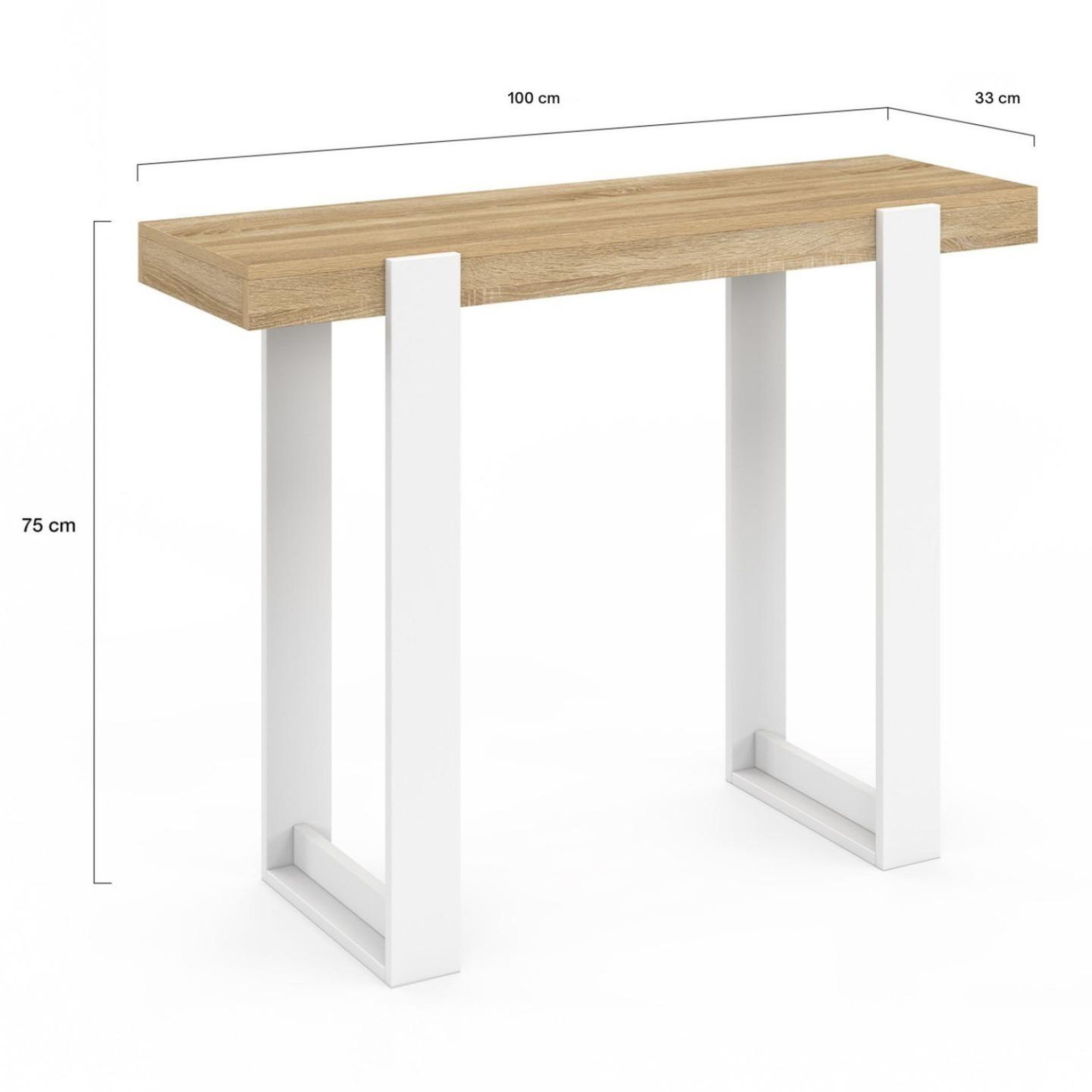 Voir la diapositive 4 : ID MARKET Console phoenix bois et blanc