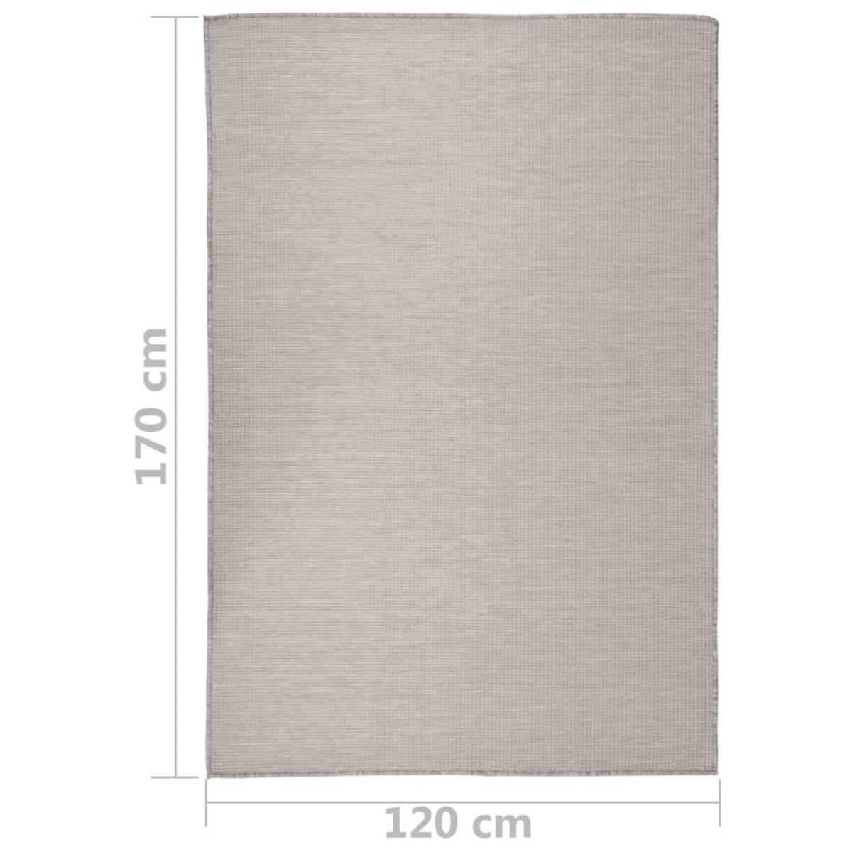 VIDAXL Tapis a tissage plat d'exterieur 120x170 cm Taupe
