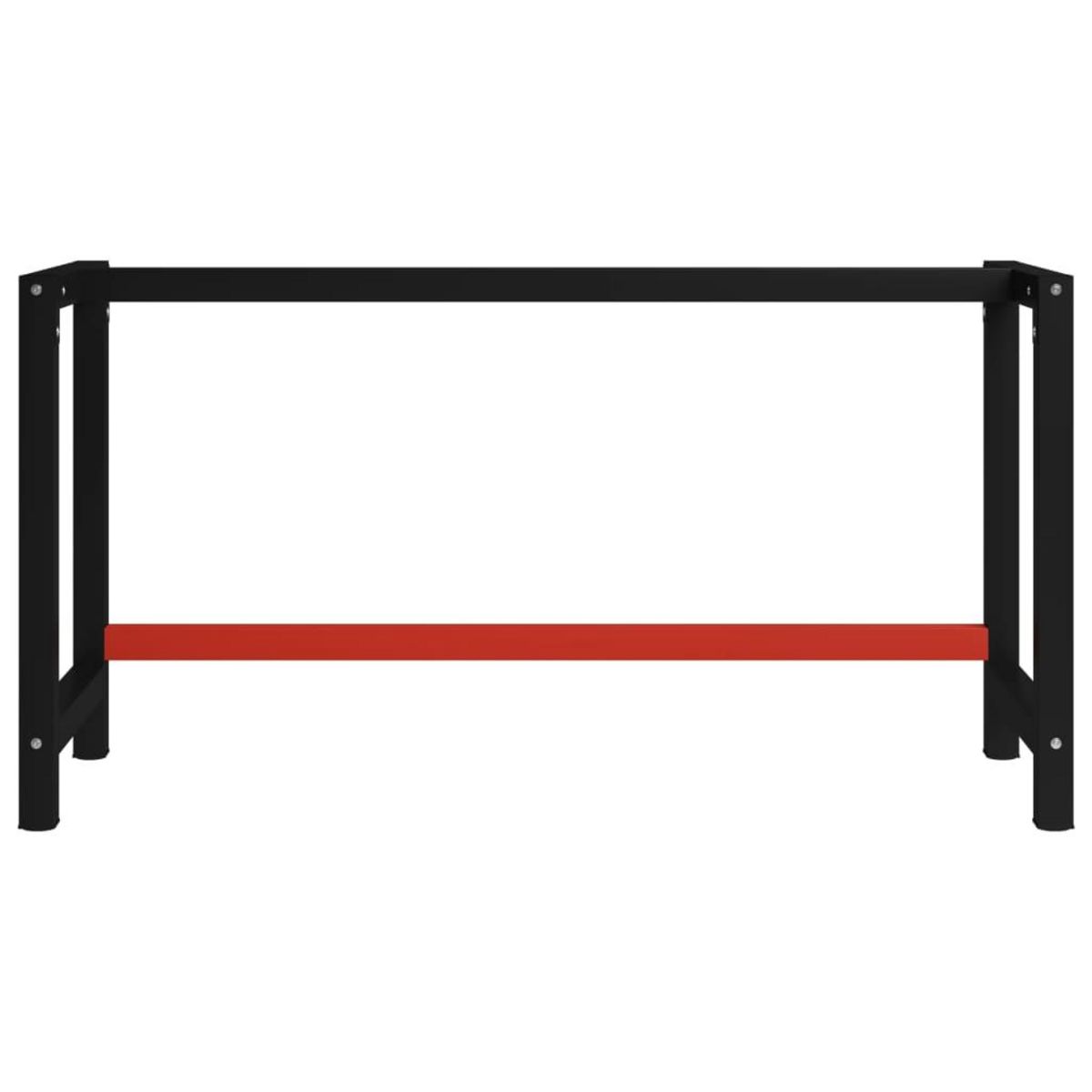 VIDAXL Cadre de banc de travail Metal 150x57x79 cm Noir et rouge