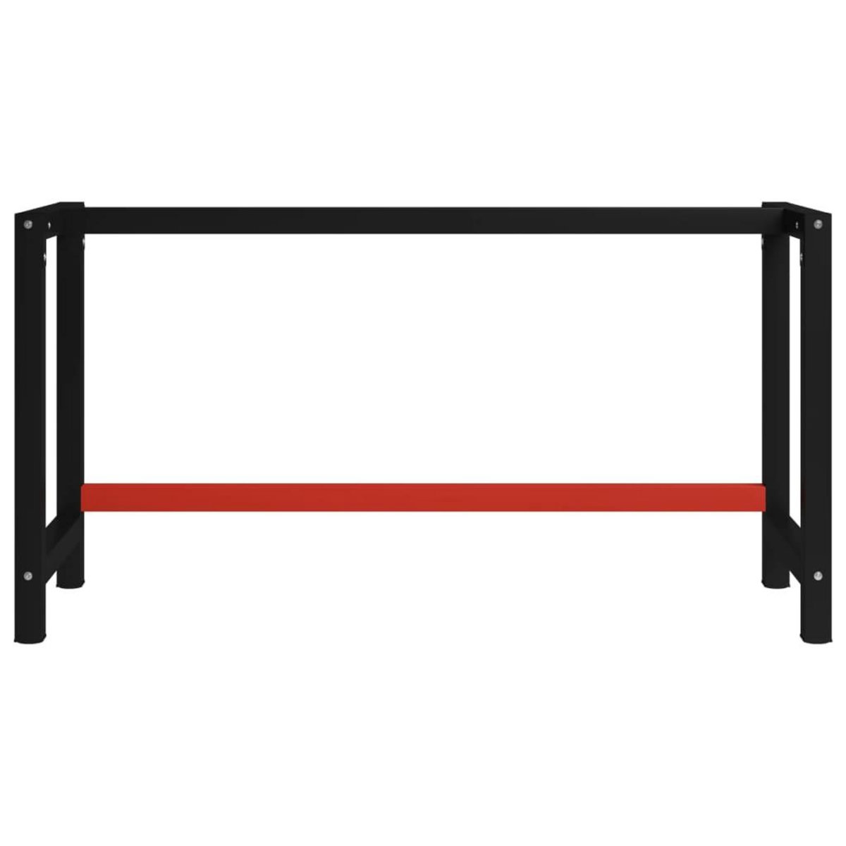 VIDAXL Cadre de banc de travail Metal 150x57x79 cm Noir et rouge