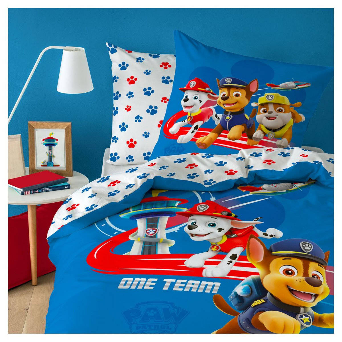 PAT PATROUILLE Parure housse de couette enfant fantaisie en coton 57 fils PATROUILLE 