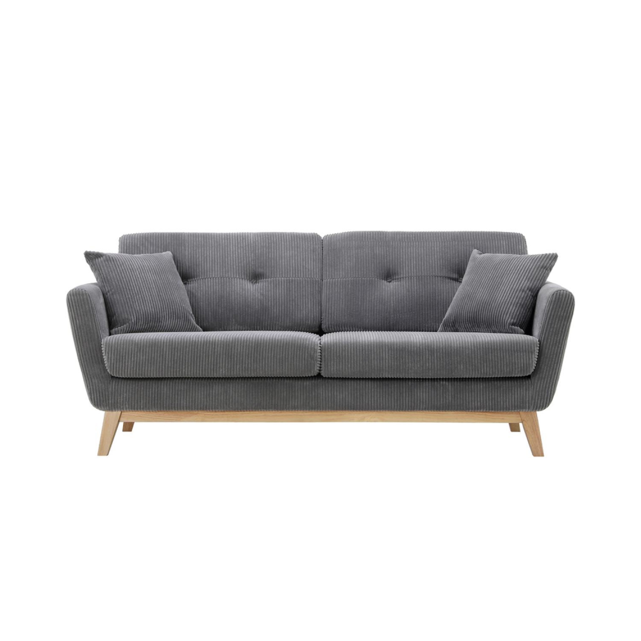 CONCEPT USINE Canapé 3 places scandinave velours côtelé gris HOGA