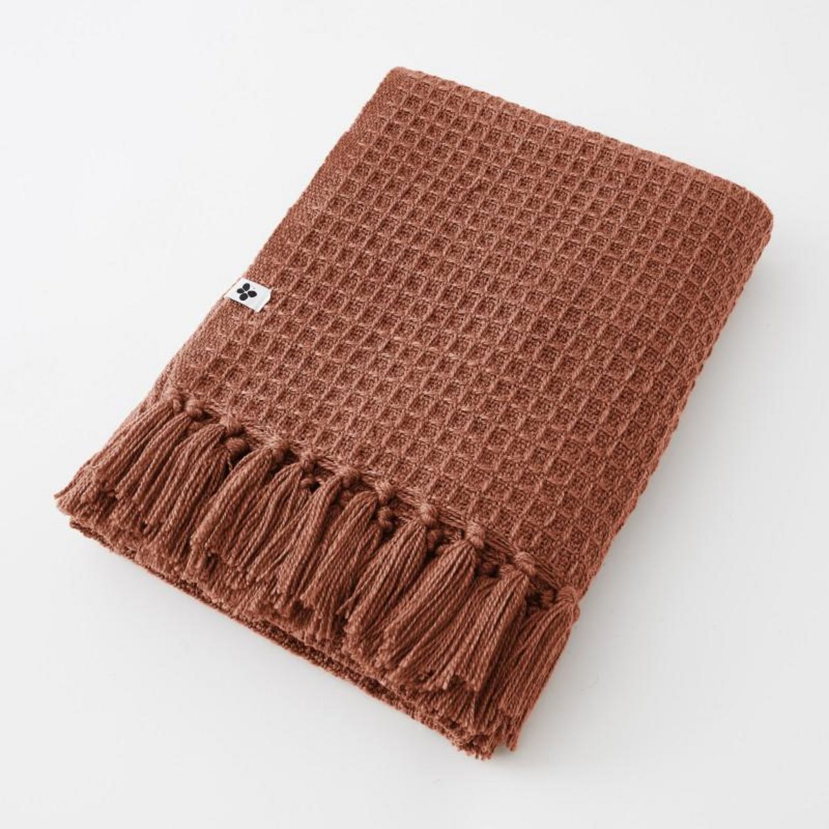 L EFFET PAPILLON Plaid à franges nid d'abeille  Gabin  toutes dimensions -  - 130 x 160 cm