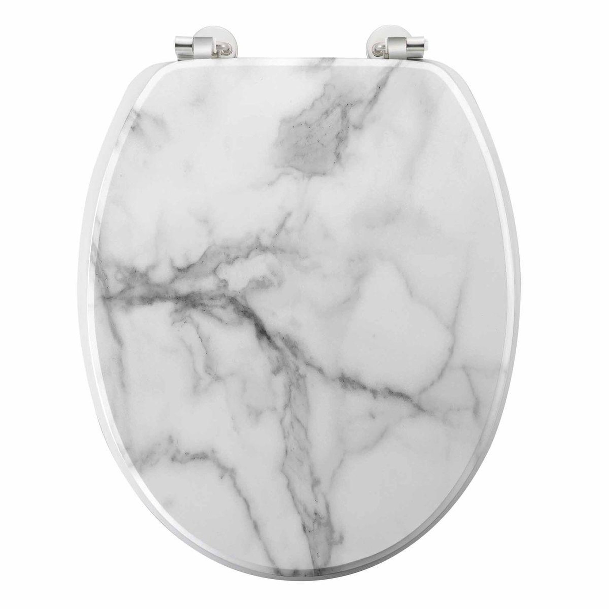 Douceur d'Intérieur Abattant wc imprimé  effet marbre  46cm blanc