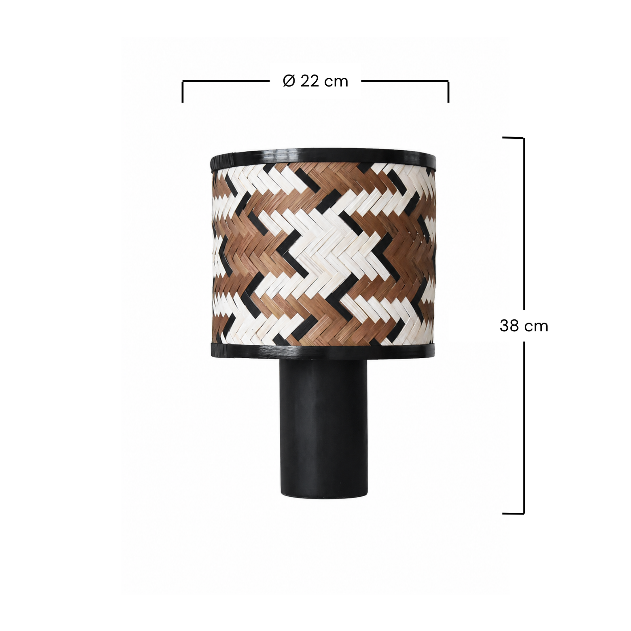 Voir la diapositive 4 : MAISON PAVANE Lampe à poser en bois de chêne et bambou marron et noir-phil